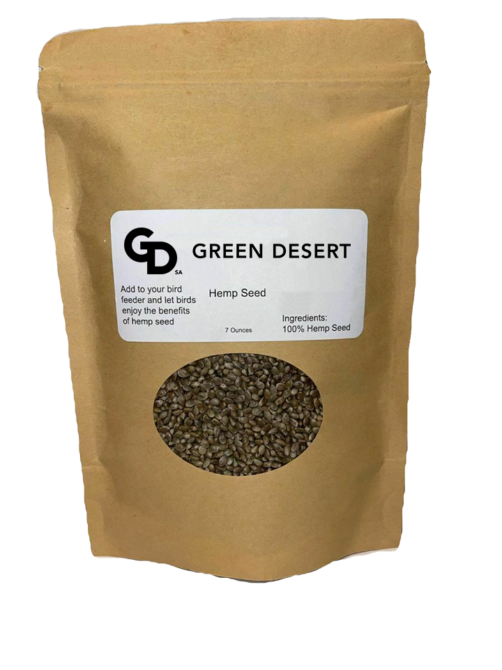 A bag of hemp seeds